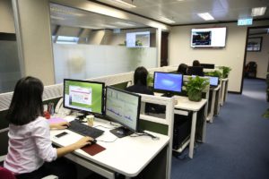 employees working in office